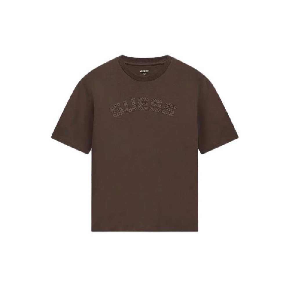 GUESS ANTON CN T-SHIRT ΜΠΛΟΥΖΑ ΑΝΔΡΙΚΗ BROWN