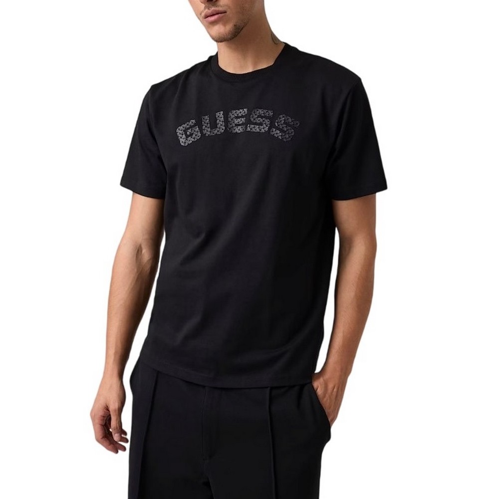 GUESS ANTON CN T-SHIRT ΜΠΛΟΥΖΑ ΑΝΔΡΙΚΗ BLACK