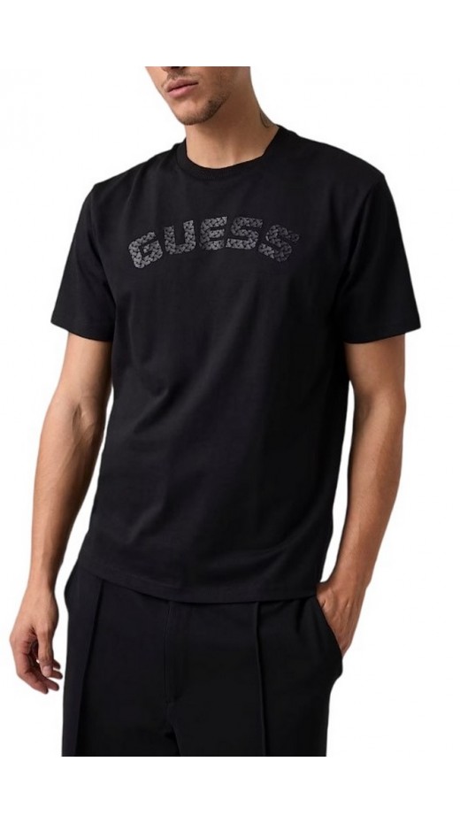 GUESS ANTON CN T-SHIRT ΜΠΛΟΥΖΑ ΑΝΔΡΙΚΗ BLACK
