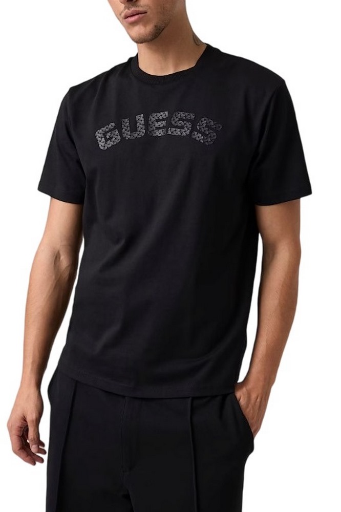 GUESS ANTON CN T-SHIRT ΜΠΛΟΥΖΑ ΑΝΔΡΙΚΗ BLACK