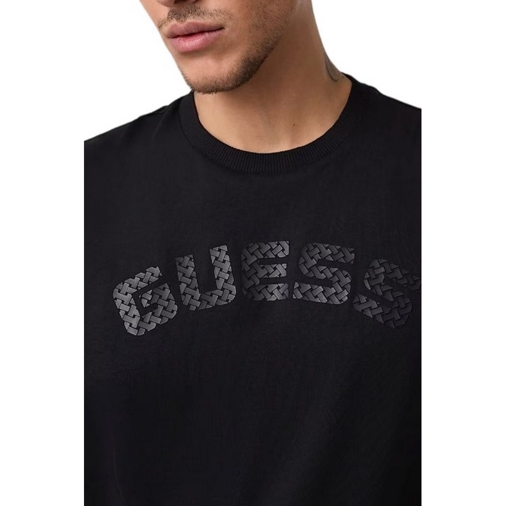 GUESS ANTON CN T-SHIRT ΜΠΛΟΥΖΑ ΑΝΔΡΙΚΗ BLACK