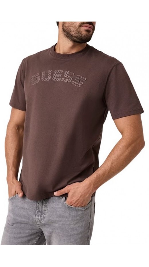 GUESS ANTON CN T-SHIRT ΜΠΛΟΥΖΑ ΑΝΔΡΙΚΗ BROWN