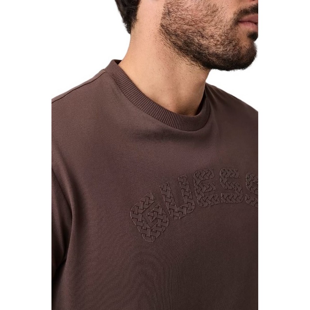GUESS ANTON CN T-SHIRT ΜΠΛΟΥΖΑ ΑΝΔΡΙΚΗ BROWN