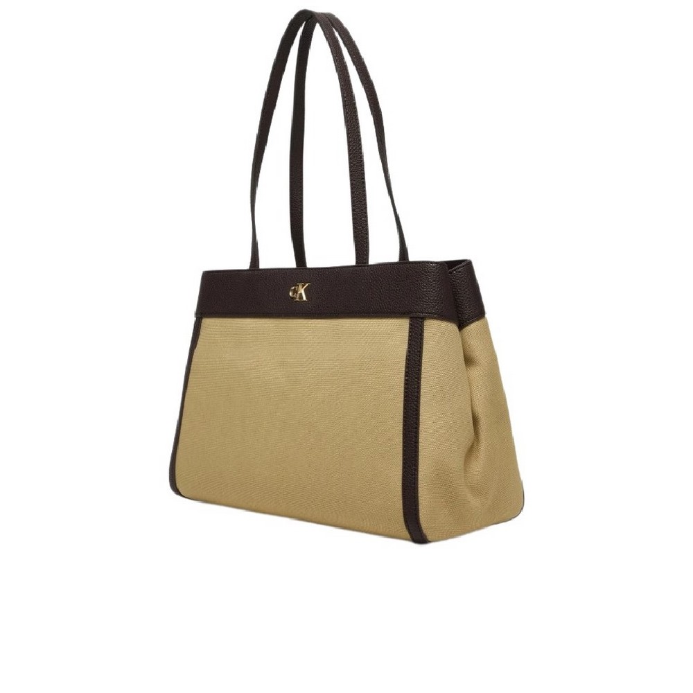 CALVIN KLEIN CANVAS MEDIUM TOTE ΤΣΑΝΤΑ ΓΥΝΑΙΚΕΙΑ KHAKI