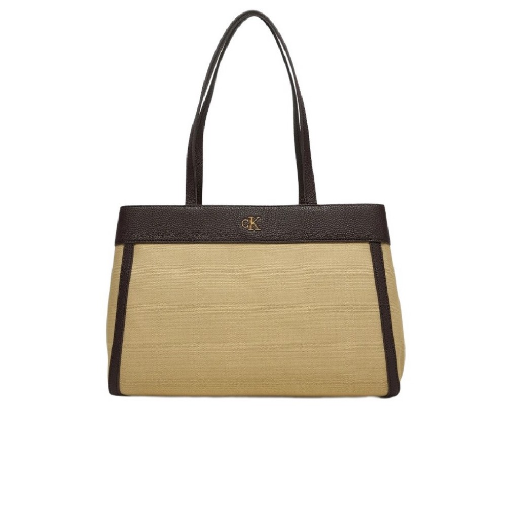 CALVIN KLEIN CANVAS MEDIUM TOTE ΤΣΑΝΤΑ ΓΥΝΑΙΚΕΙΑ KHAKI