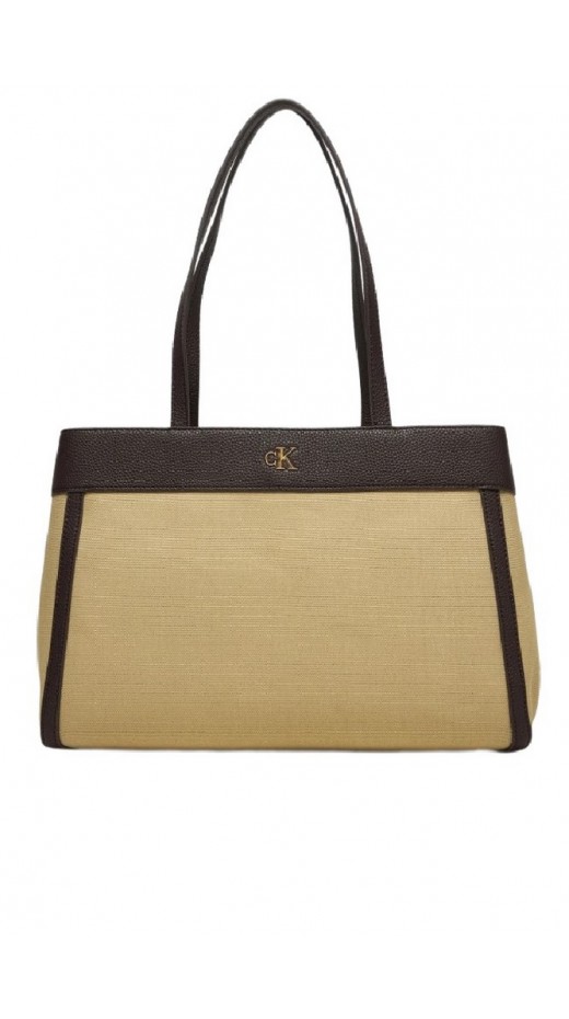 CALVIN KLEIN CANVAS MEDIUM TOTE ΤΣΑΝΤΑ ΓΥΝΑΙΚΕΙΑ KHAKI