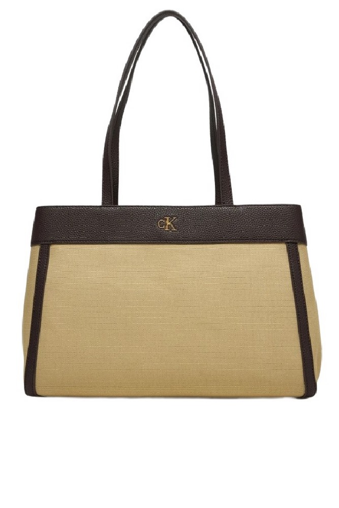 CALVIN KLEIN CANVAS MEDIUM TOTE ΤΣΑΝΤΑ ΓΥΝΑΙΚΕΙΑ KHAKI