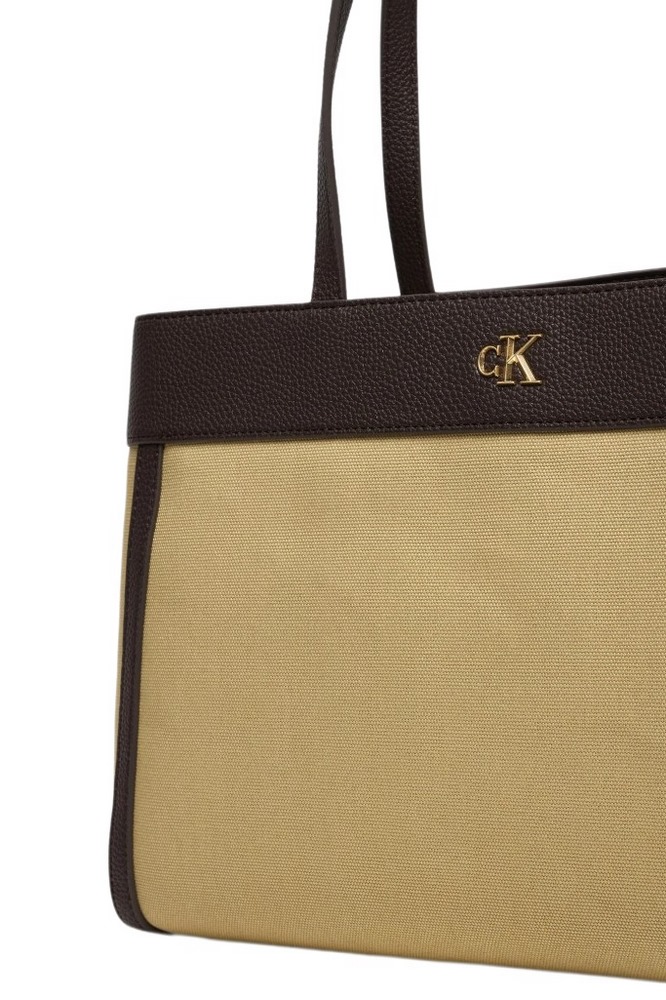CALVIN KLEIN CANVAS MEDIUM TOTE ΤΣΑΝΤΑ ΓΥΝΑΙΚΕΙΑ KHAKI