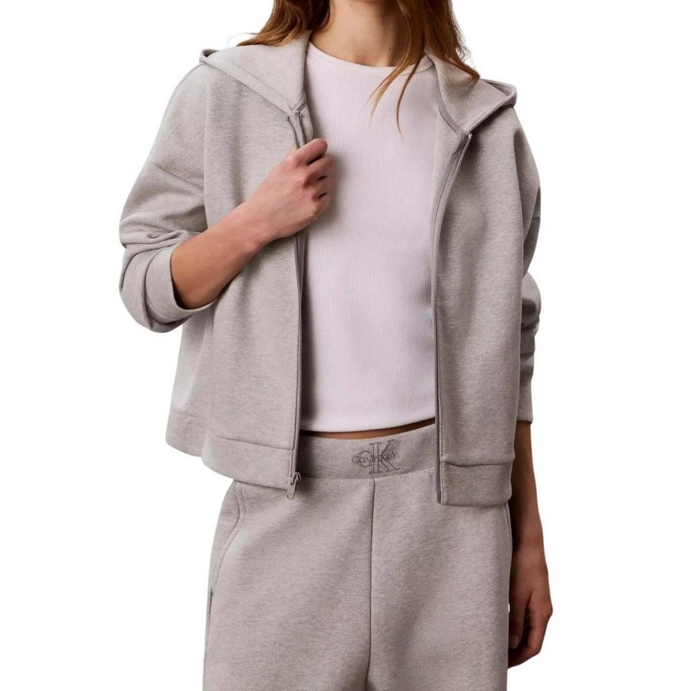 CALVIN KLEIN PERFORMANCE COTTON SPACER HOODIE ΖΑΚΕΤΑ ΦΟΥΤΕΡ ΓΥΝΑΙΚΕΙΑ GREY
