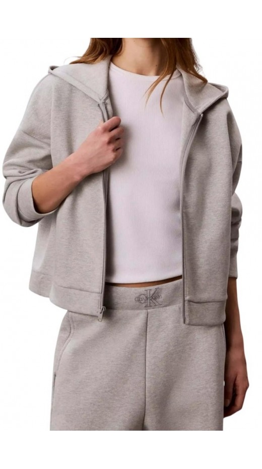 CALVIN KLEIN PERFORMANCE COTTON SPACER HOODIE ΖΑΚΕΤΑ ΦΟΥΤΕΡ ΓΥΝΑΙΚΕΙΑ GREY