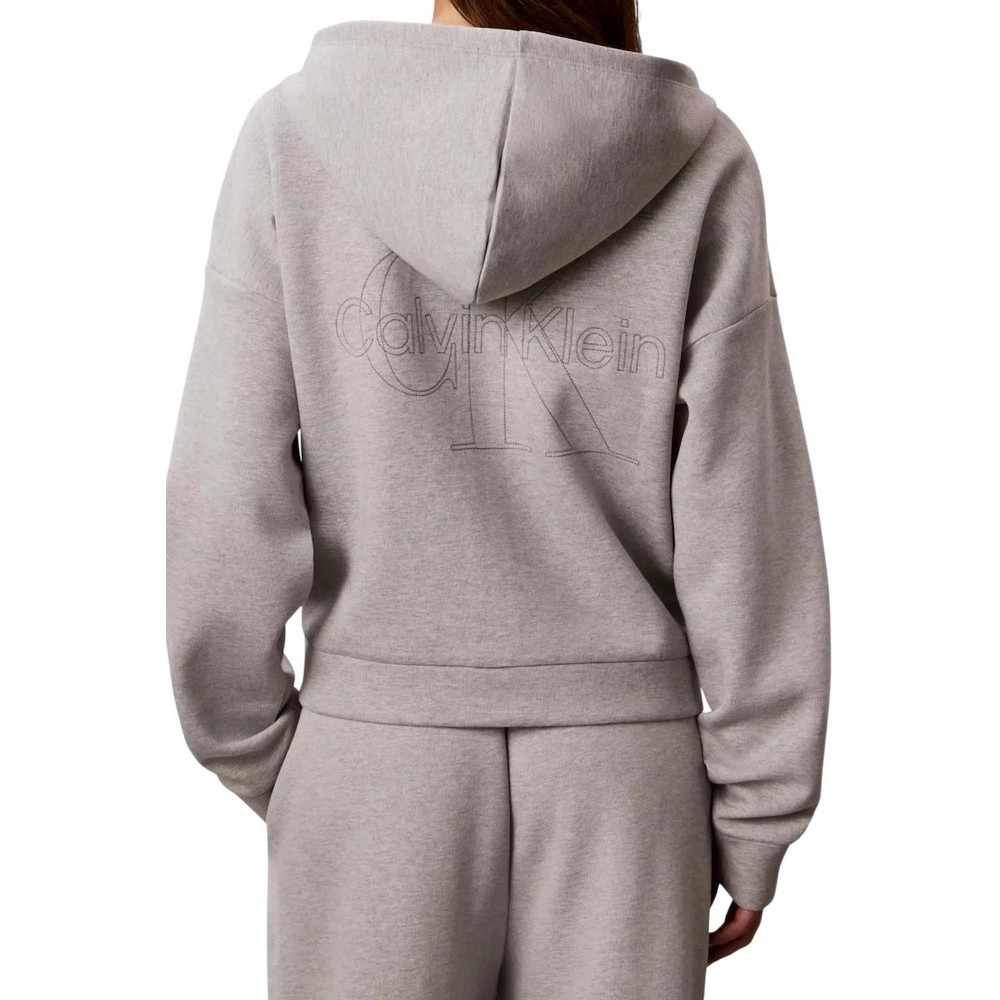 CALVIN KLEIN PERFORMANCE COTTON SPACER HOODIE ΖΑΚΕΤΑ ΦΟΥΤΕΡ ΓΥΝΑΙΚΕΙΑ GREY