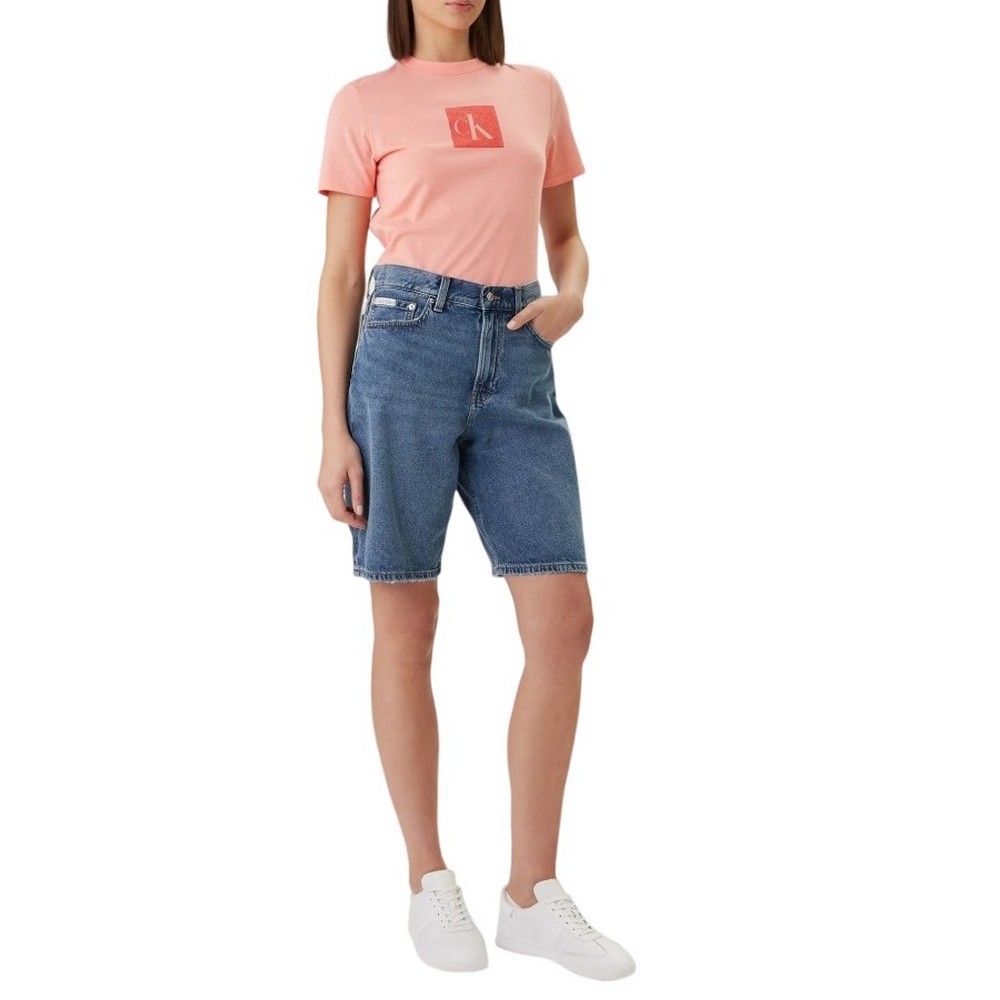 CALVIN KLEIN JEANS THE BERMUDA SHORT ΤΖΙΝ ΒΕΡΜΟΥΔΑ ΓΥΝΑΙΚΕΙΑ BLUΕ DENIM