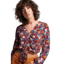 SUPERDRY D1 OVIN VINTAGE TIE FRONT TOP ΜΠΛΟΥΖΑ ΓΥΝΑΙΚΕΙΑ FLORAL