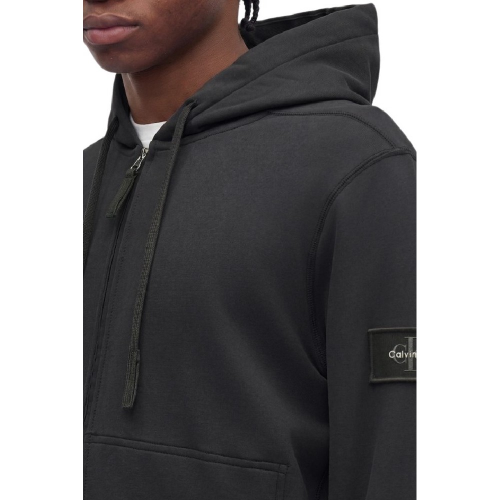 CALVIN KLEIN JEANS LS EU 350TERRY BADGE FZ HOODIE ΖΑΚΕΤΑ ΦΟΥΤΕΡ ΑΝΔΡΙΚΗ FOREST GREEN
