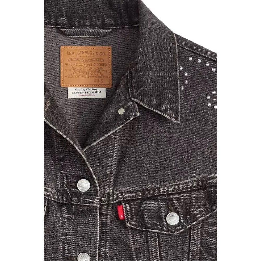 LEVIS® SHRUNKEN 9Os NO PLEAT JACKET DENIM ΜΠΟΥΦΑΝ ΓΥΝΑΙΚΕΙΟ BLACK DENIM