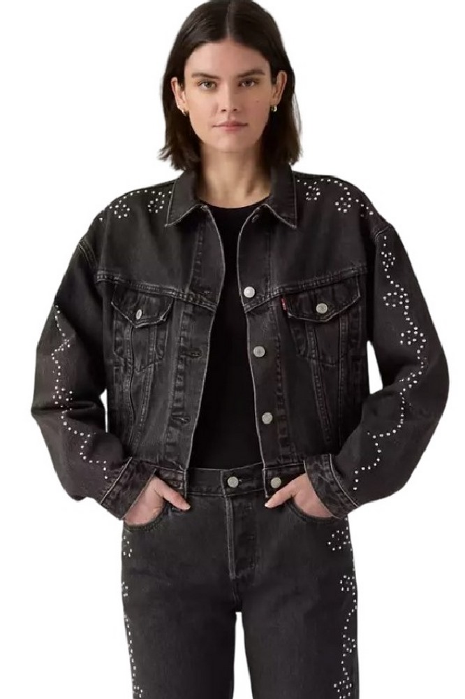LEVIS® SHRUNKEN 9Os NO PLEAT JACKET DENIM ΜΠΟΥΦΑΝ ΓΥΝΑΙΚΕΙΟ BLACK DENIM