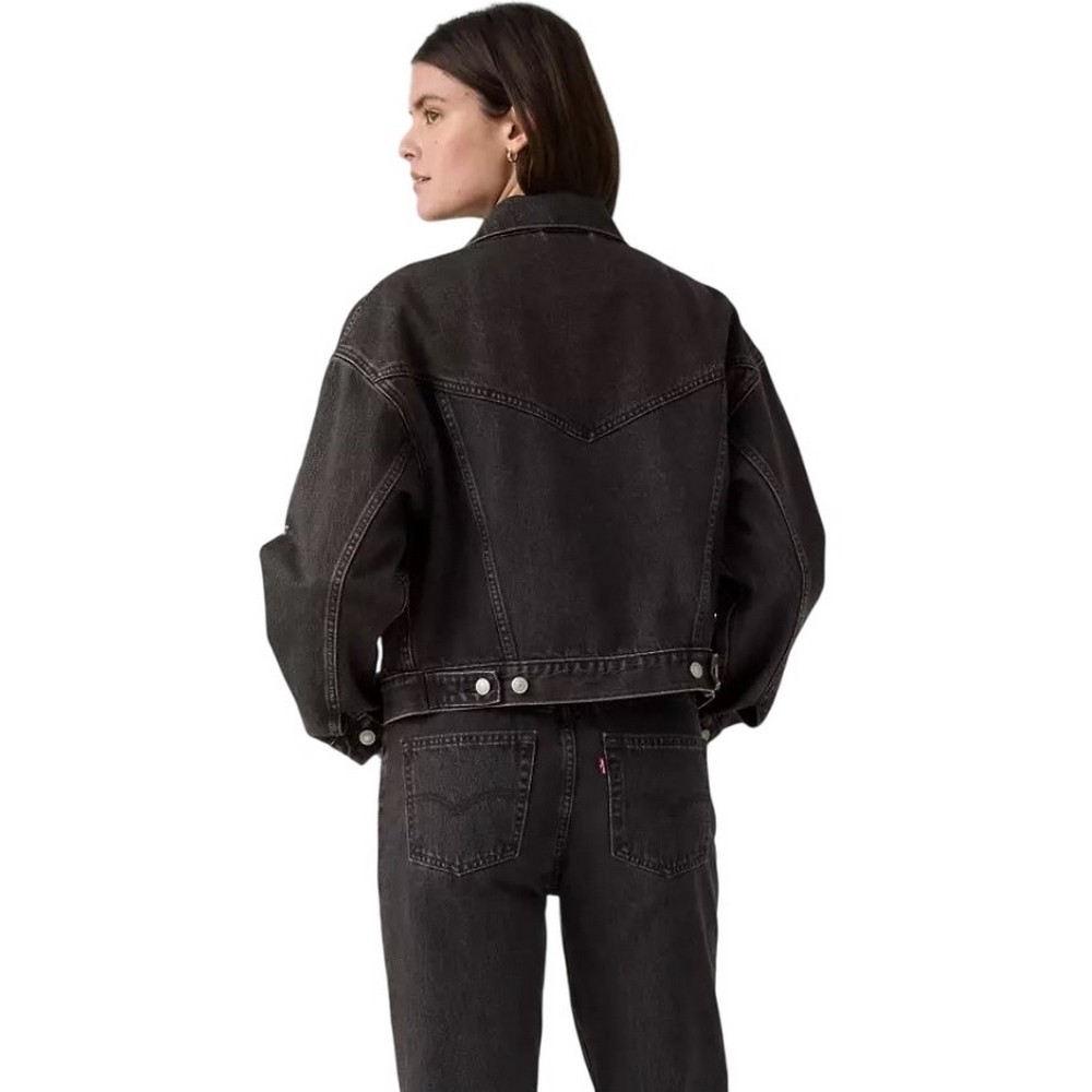 LEVIS® SHRUNKEN 9Os NO PLEAT JACKET DENIM ΜΠΟΥΦΑΝ ΓΥΝΑΙΚΕΙΟ BLACK DENIM