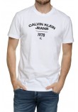 CALVIN KLEIN JEANS VARSITY CURVE LOGO T-SHIRT ΑΝΔΡΙΚΟ WHITE