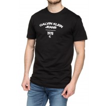 CALVIN KLEIN JEANS VARSITY CURVE LOGO T-SHIRT ΑΝΔΡΙΚΟ BLACK