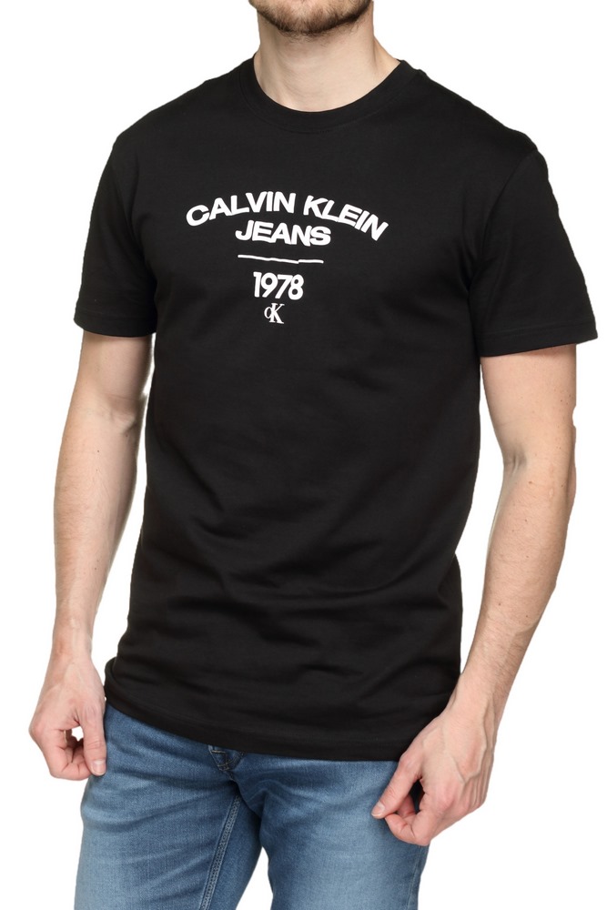 CALVIN KLEIN VARSITY CURVE LOGO T-SHIRT ΑΝΔΡΙΚΟ BLACK