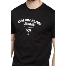 CALVIN KLEIN JEANS VARSITY CURVE LOGO T-SHIRT ΑΝΔΡΙΚΟ BLACK