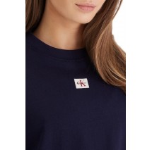 CALVIN KLEIN JEANS WOVEN LABEL OVERSIZED T-SHIRT ΜΠΛΟΥΖΑ ΓΥΝΑΙΚΕΙΑ DARK BLUE