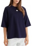 CALVIN KLEIN JEANS WOVEN LABEL OVERSIZED T-SHIRT ΜΠΛΟΥΖΑ ΓΥΝΑΙΚΕΙΑ DARK BLUE
