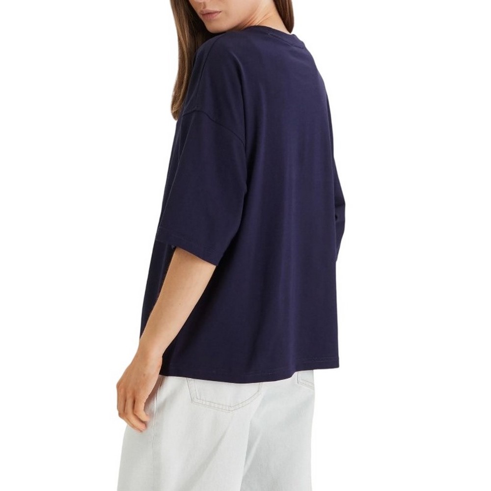CALVIN KLEIN JEANS WOVEN LABEL OVERSIZED T-SHIRT ΜΠΛΟΥΖΑ ΓΥΝΑΙΚΕΙΑ DARK BLUE