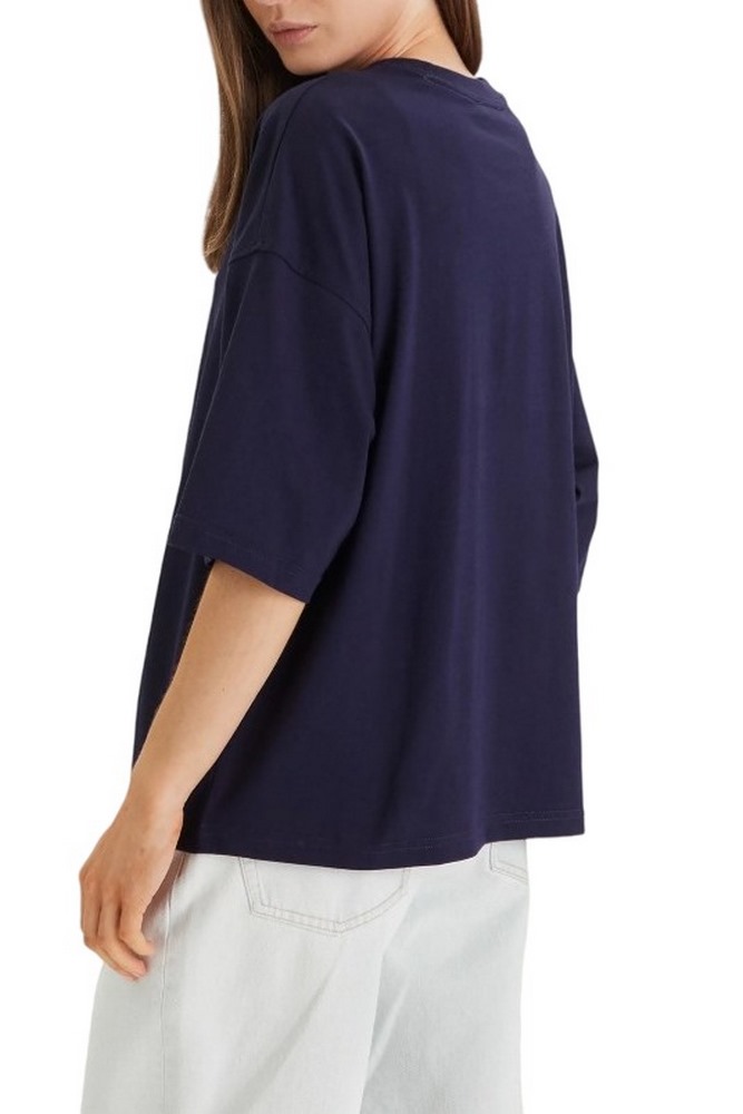 CALVIN KLEIN JEANS WOVEN LABEL OVERSIZED T-SHIRT ΜΠΛΟΥΖΑ ΓΥΝΑΙΚΕΙΑ DARK BLUE