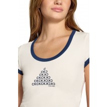 CALVIN KLEIN JEANS PM C GRPHC SCP NK T-SHIRT ΜΠΛΟΥΖΑ ΓΥΝΑΙΚΕΙΑ OFF WHITE