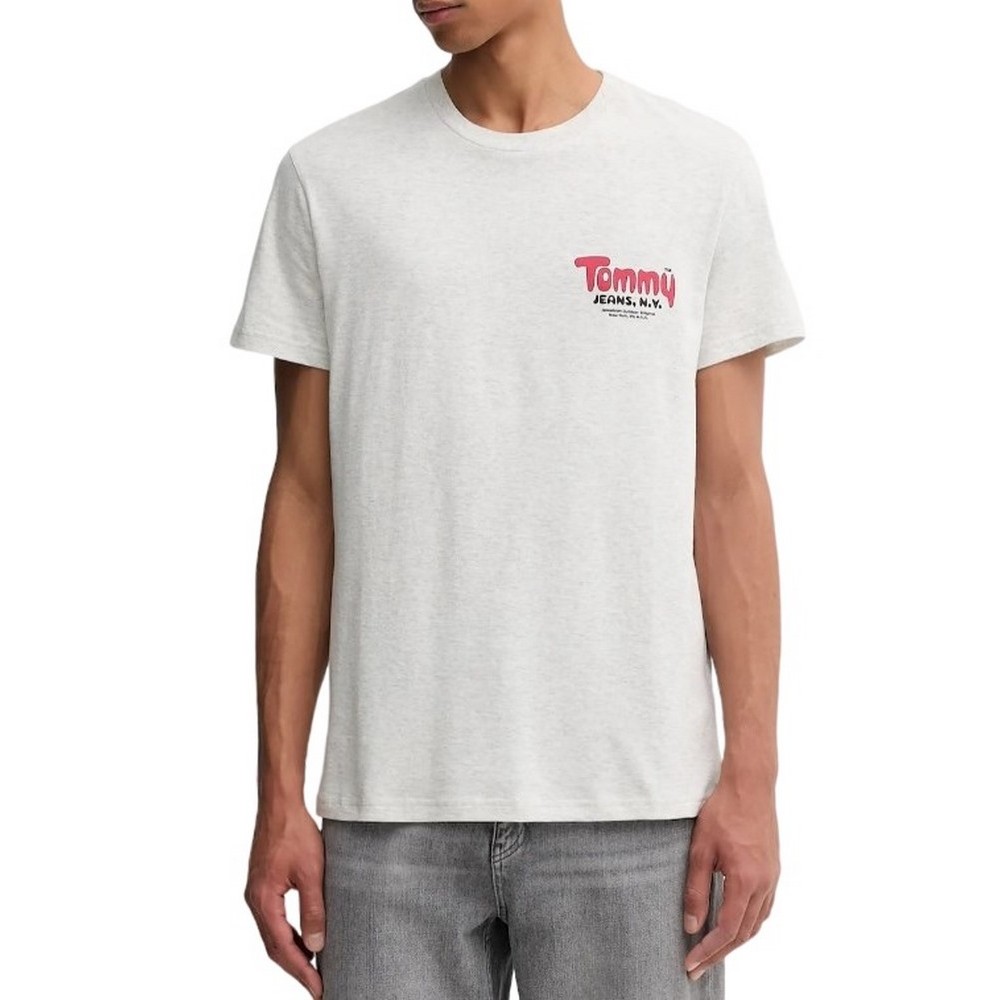 TOMMY JEANS SLIM FONT PLAY TEE T-SHIRT ΜΠΛΟΥΖΑ ΑΝΔΡΙΚΗ GREY