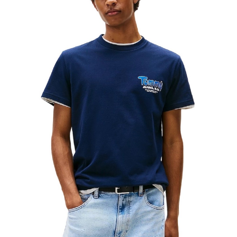 TOMMY JEANS SLIM FONT PLAY TEE T-SHIRT ΜΠΛΟΥΖΑ ΑΝΔΡΙΚΗ DARK NAVY