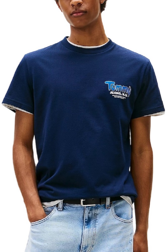 TOMMY JEANS SLIM FONT PLAY TEE T-SHIRT ΜΠΛΟΥΖΑ ΑΝΔΡΙΚΗ DARK NAVY