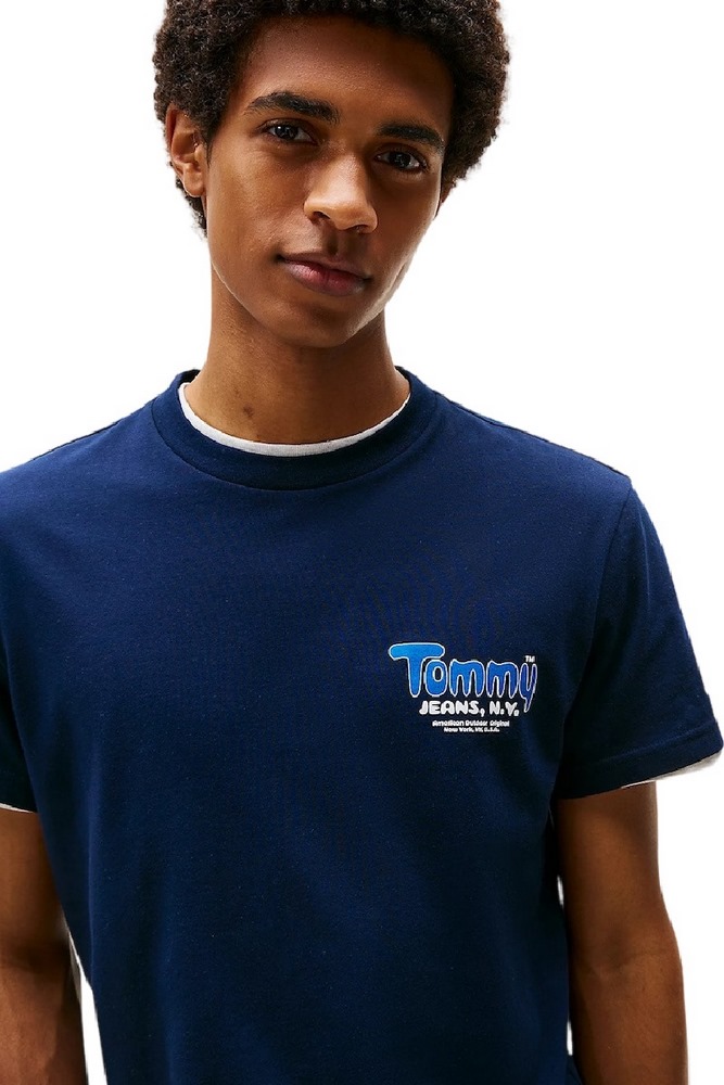 TOMMY JEANS SLIM FONT PLAY TEE T-SHIRT ΜΠΛΟΥΖΑ ΑΝΔΡΙΚΗ DARK NAVY