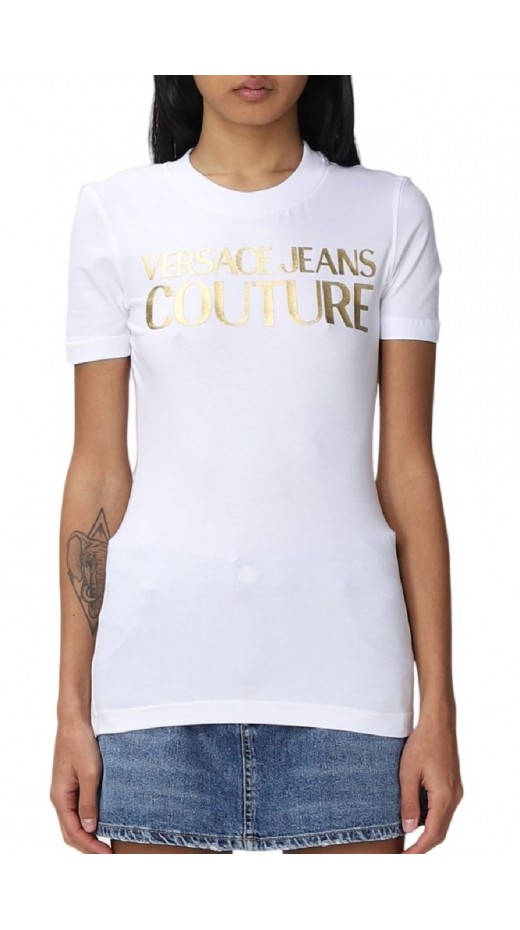 VERSACE JEANS COUTURE  STRETCH T-SHIRT ΓΥΝΑΙΚΕΙΟ WHITE