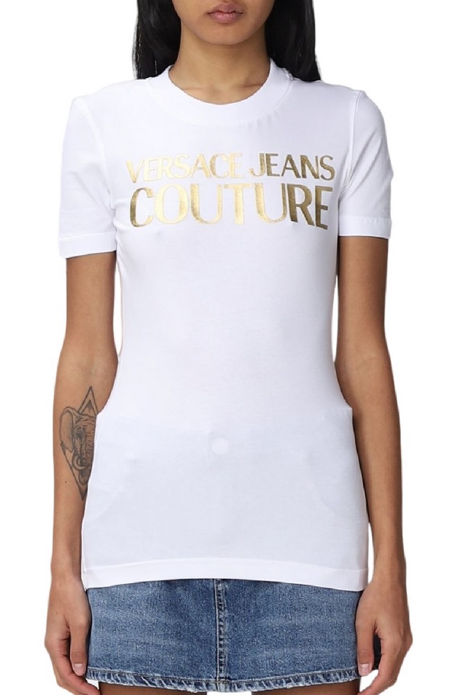 VERSACE JEANS COUTURE  STRETCH T-SHIRT ΓΥΝΑΙΚΕΙΟ WHITE