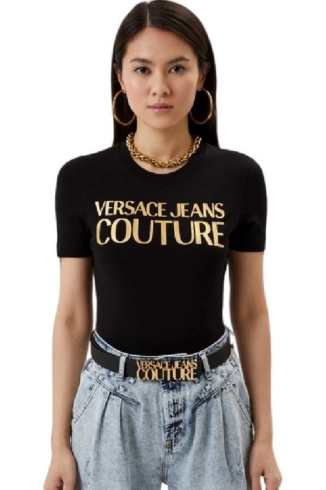 VERSACE JEANS COUTURE  STRETCH T-SHIRT ΓΥΝΑΙΚΕΙΟ BLACK