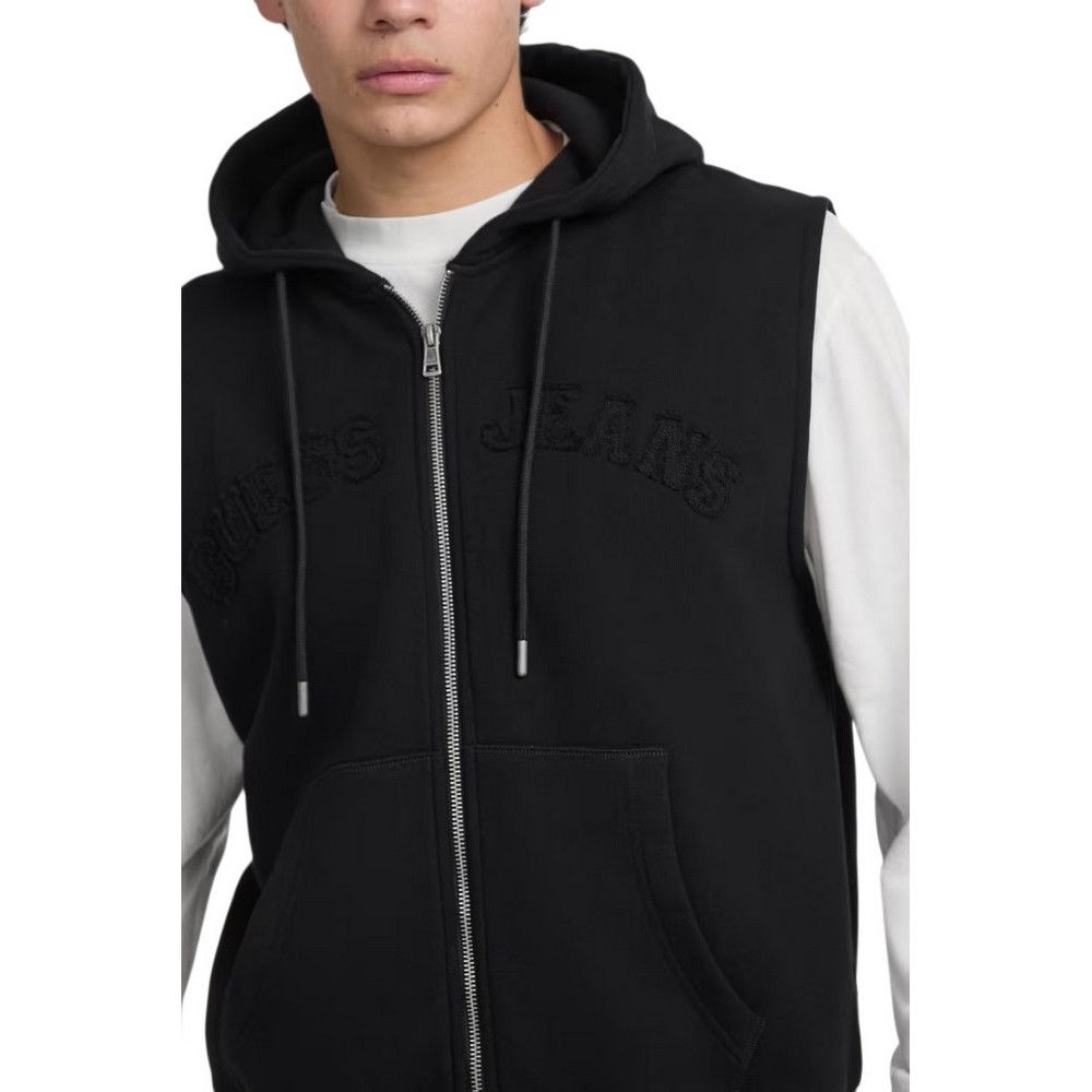 GUESS JEANS ZIP REG HOOD ΦΟΥΤΕΡ ΜΠΛΟΥΖΑ ΑΝΔΡΙΚΗ BLACK