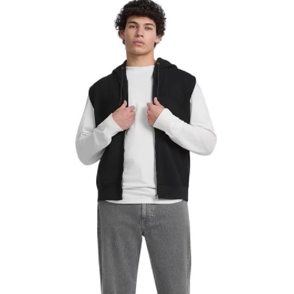 GUESS JEANS ZIP REG HOOD ΦΟΥΤΕΡ ΜΠΛΟΥΖΑ ΑΝΔΡΙΚΗ BLACK