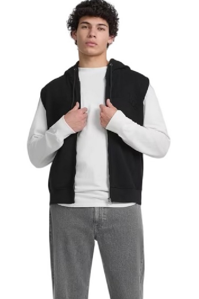 GUESS JEANS ZIP REG HOOD ΦΟΥΤΕΡ ΜΠΛΟΥΖΑ ΑΝΔΡΙΚΗ BLACK