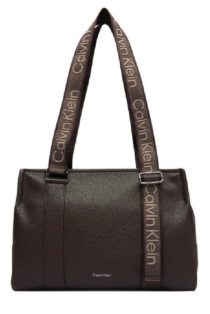 CALVIN KLEIN WEBBING ADJ STRAP TOTE ΤΣΑΝΤΑ ΓΥΝΑΙΚΕΙΑ BROWN