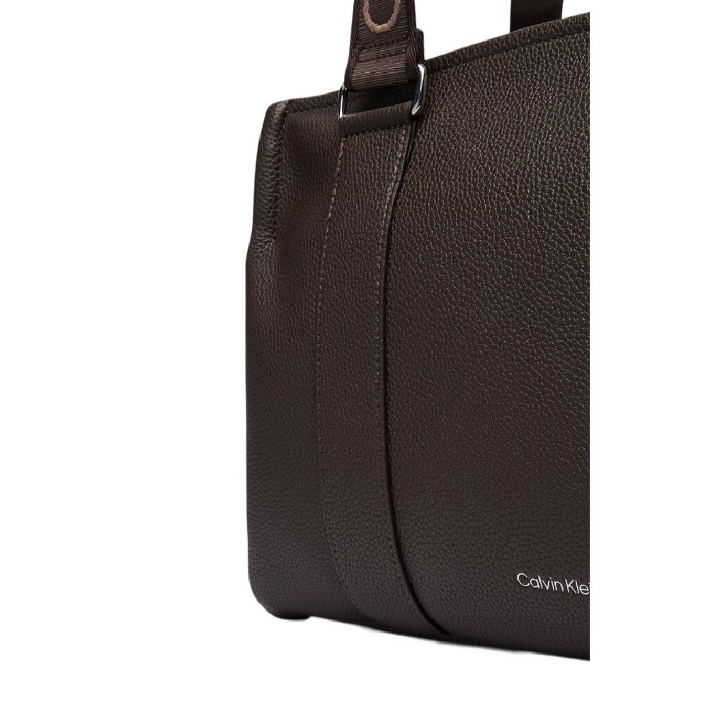 CALVIN KLEIN WEBBING ADJ STRAP TOTE ΤΣΑΝΤΑ ΓΥΝΑΙΚΕΙΑ BROWN