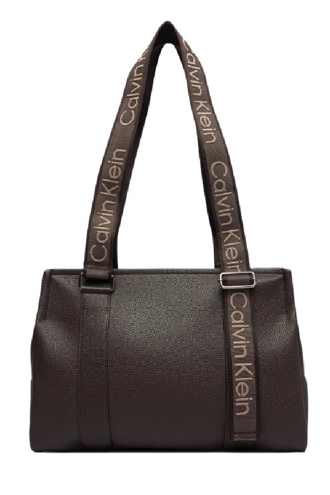 CALVIN KLEIN WEBBING ADJ STRAP TOTE ΤΣΑΝΤΑ ΓΥΝΑΙΚΕΙΑ BROWN