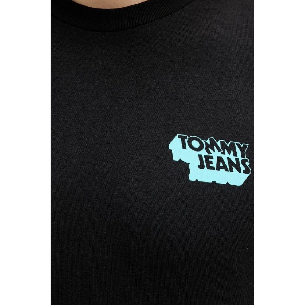 TOMMY JEANS SLIM STACK LOGO TEE EXT T-SHIRT ΜΠΛΟΥΖΑ ΑΝΔΡΙΚΗ BLACK