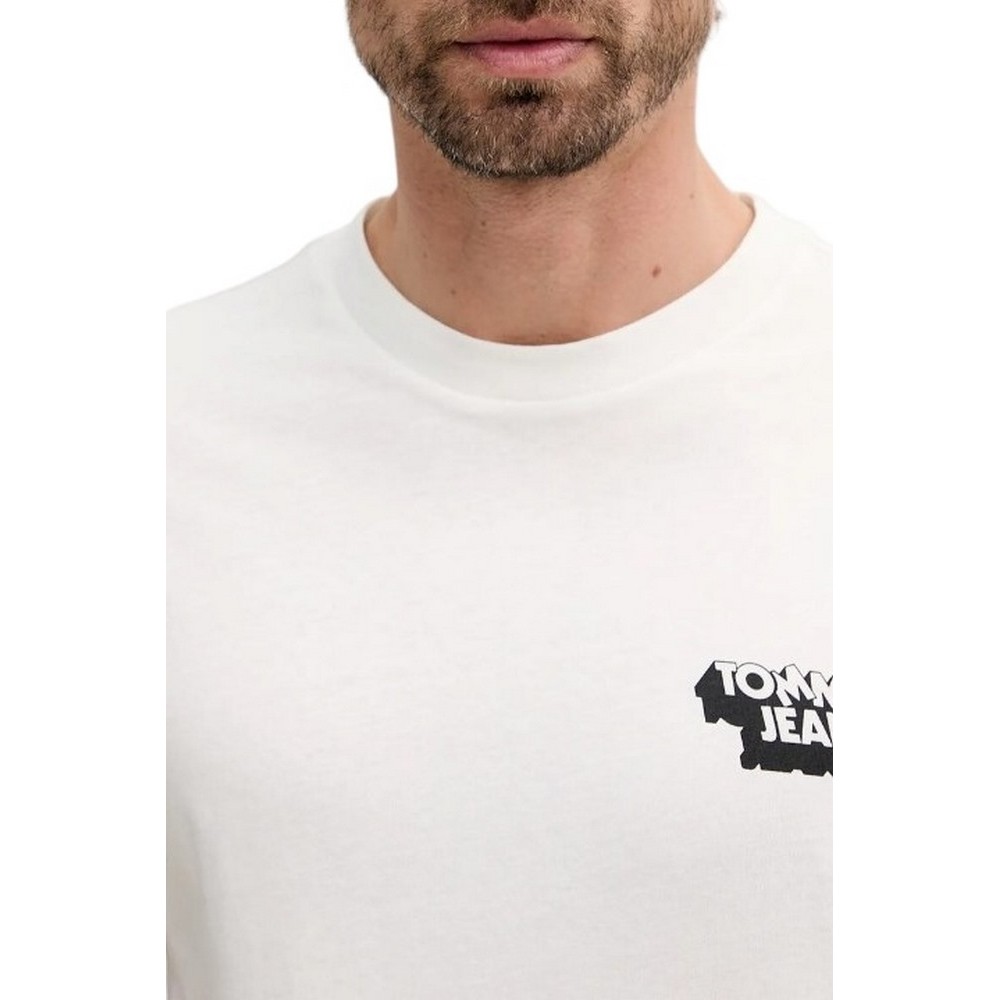 TOMMY JEANS SLIM STACK LOGO TEE EXT T-SHIRT ΜΠΛΟΥΖΑ ΑΝΔΡΙΚΗ OFF WHITE