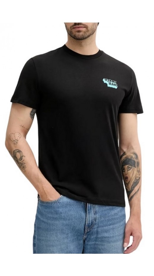 TOMMY JEANS SLIM STACK LOGO TEE EXT T-SHIRT ΜΠΛΟΥΖΑ ΑΝΔΡΙΚΗ BLACK