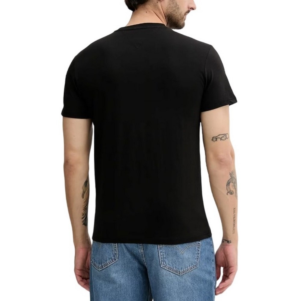 TOMMY JEANS SLIM STACK LOGO TEE EXT T-SHIRT ΜΠΛΟΥΖΑ ΑΝΔΡΙΚΗ BLACK