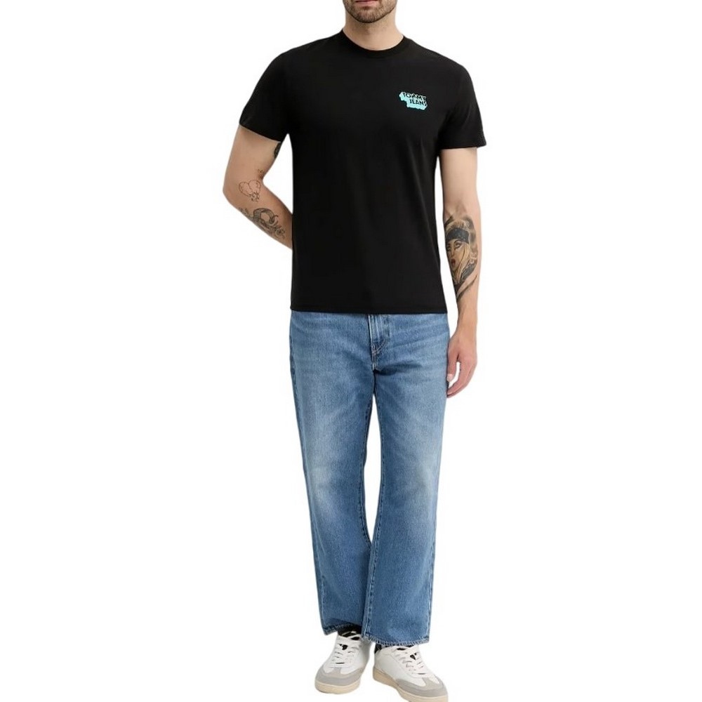 TOMMY JEANS SLIM STACK LOGO TEE EXT T-SHIRT ΜΠΛΟΥΖΑ ΑΝΔΡΙΚΗ BLACK