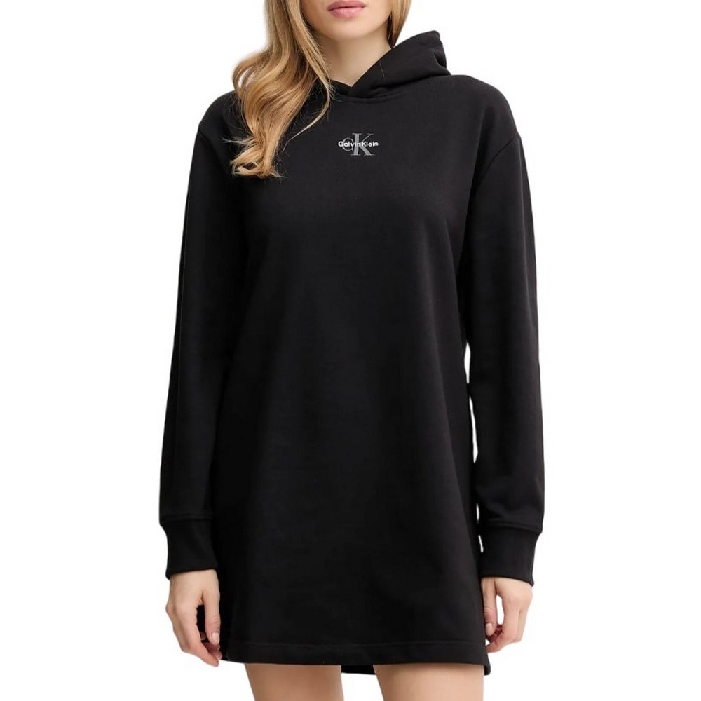 CALVIN KLEIN JEANSLS MONOLOGO PREMIUM TERRY HOODIE ΦΟΡΕΜΑ ΦΟΥΤΕΡ ΓΥΝΑΙΚΕΙΟ BLACK