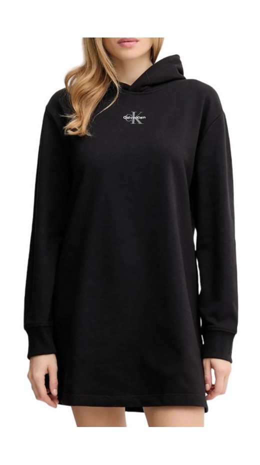 CALVIN KLEIN JEANSLS MONOLOGO PREMIUM TERRY HOODIE ΦΟΡΕΜΑ ΦΟΥΤΕΡ ΓΥΝΑΙΚΕΙΟ BLACK